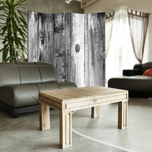 Legendarte - Skärm - Skiljevägg med fram/bak tryck svart och vitt trä cm. 145x170 (4x)