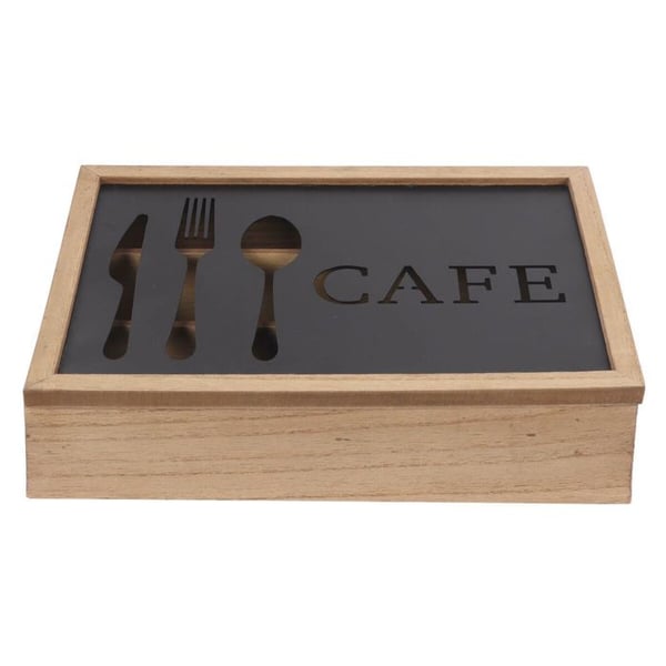 Bestickbricka - DKD Heminredning - Vintage - Metall och aluminium - Brun - 25x18x6 cm