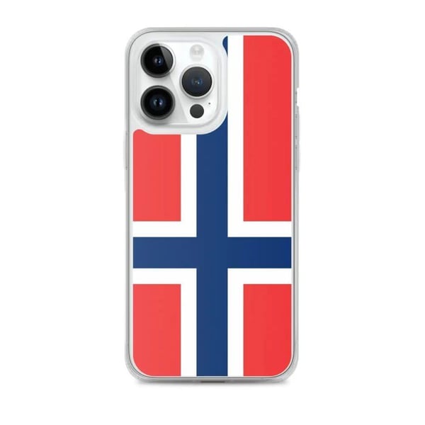 Mobilskal – Norges flagga – Kompatibel med iPhone 14 Pro Max – Mjuk fodral – Hållbar och stötsäker - Silikon - Pixelforma