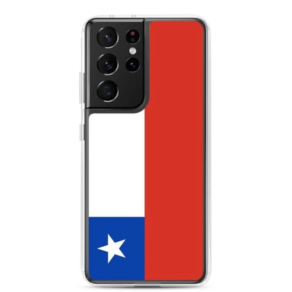 Telefonfodral – Chiles flagga – Kompatibel med Samsung Galaxy S10 – Mjuk etui – Slitstark och stötsäker – Pixelforma