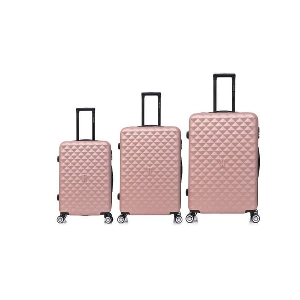 Resväska Set 3 Delar | Valise CELIMS Urban | Kabin + Mellan + Stor | 360 Hjul | Lås | Roséguld
