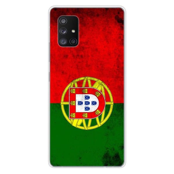 1001Coques - Silikonfodral kompatibelt med Samsung Galaxy A71 5G - Mönster med Portugals flagga - Originaldesign tryckt i Frankrike