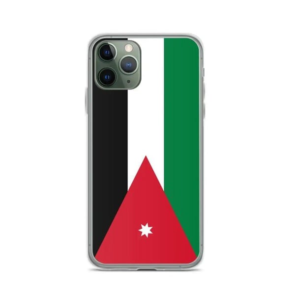 Mobilskal – Jordanien Flagga – Kompatibel med iPhone 11 Pro – Mjuk Fodral – Resistenta och Stötabsorberande - Silikon - Pixelforma