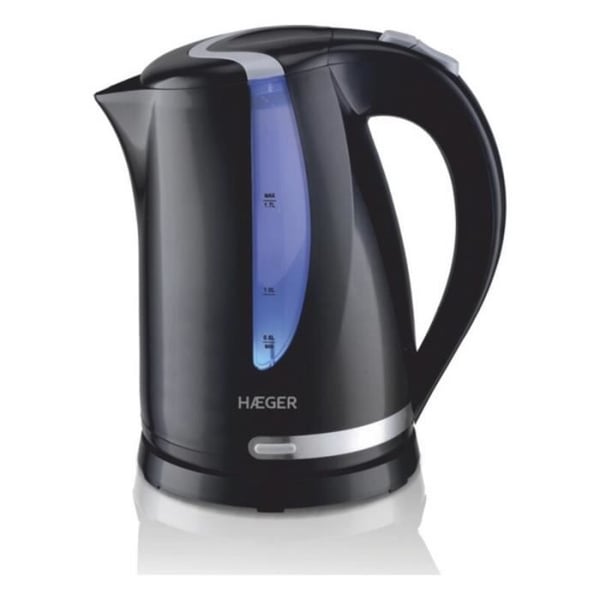 Vattenkokare - Haeger - 2200 W - 1,7 L - Trådlös laddning - Rostfritt stål - Svart