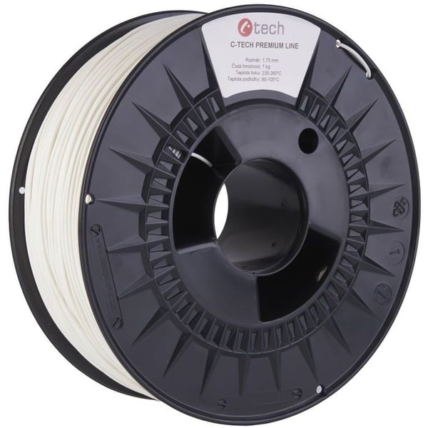 Filament PLA - C-TECH - PREMIUM LINE - Vit RAL9016 - 1,75 mm - 1 kg - FDM