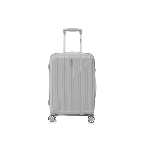Kabinväska 55x35x25cm i Okrossbart Polypropen | Väska CELIMS SkyCruiser | TSA-lås | 8 hjul 360 | Grå