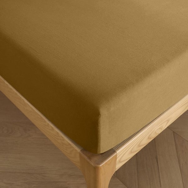 "Premium" 6-delars sängkläder för säng 140 x 190 cm 100% bomull - Premium Karamell -