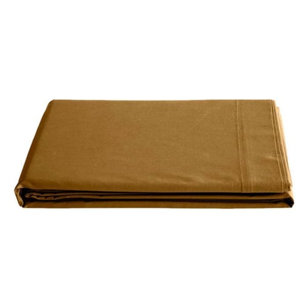 "Premium" 6-delars sängkläder för säng 140 x 190 cm 100% bomull - Premium Karamell -