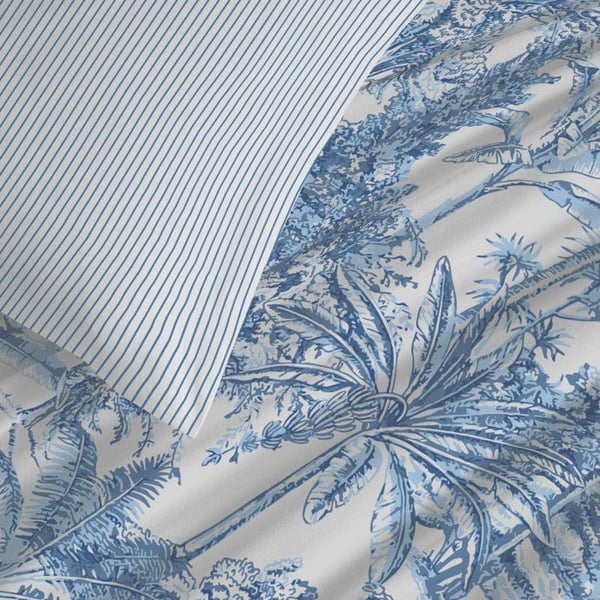 Komplett set med vändbar påslakan "Vanessa" 6 delar för säng 160 x 200 Adama Azur - -