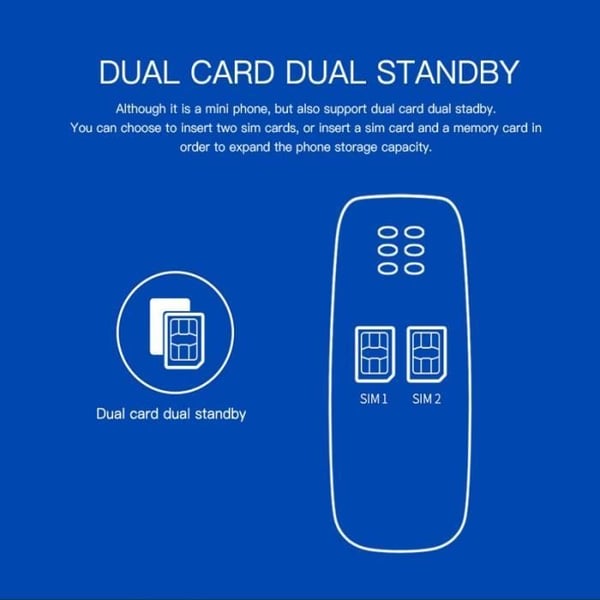 Mini telefon - MOONMINI - BM10 - Dobbelt SIM-kort - Bluetooth opkaldsnummer - Sjov stemmeskifter