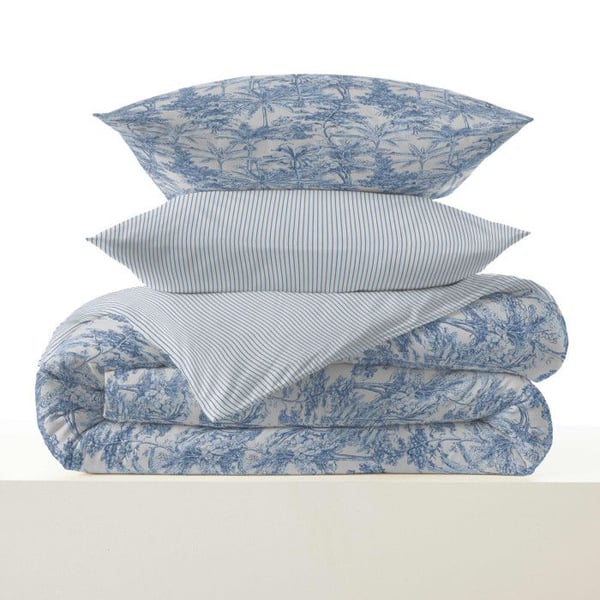Komplett set med vändbar påslakan "Vanessa" 6 delar för säng 160 x 200 Adama Azur - -