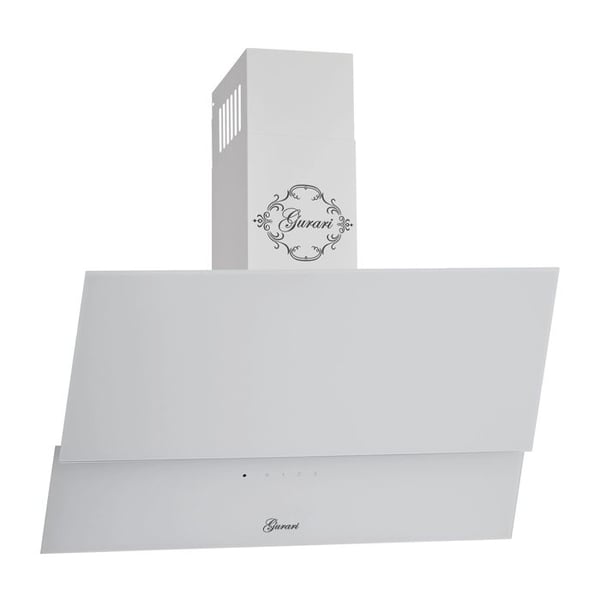 Fläktkåpa 60 cm GURARI GCH 268 WH 6 Design Vit glas• Vinklad väggfläkt 1000m³/h•Touch Control+Fjärrkontroll