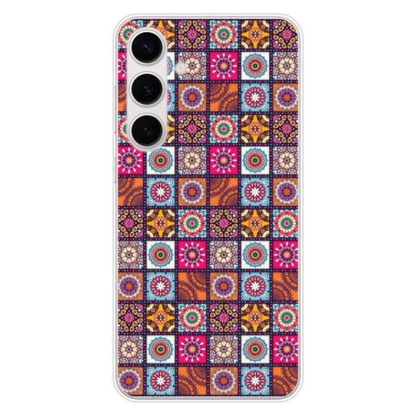 Siliconfodral med tryck - 1001 fodral - Samsung Galaxy S24 FE - Patchwork Mandala - Flerfärgad - Semi-rigid