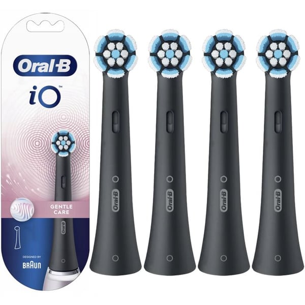 Oral-B Spidser - ORAL‑B - Mild Pleje - Pakke 4 - Sort - Kompatibel med iO børste