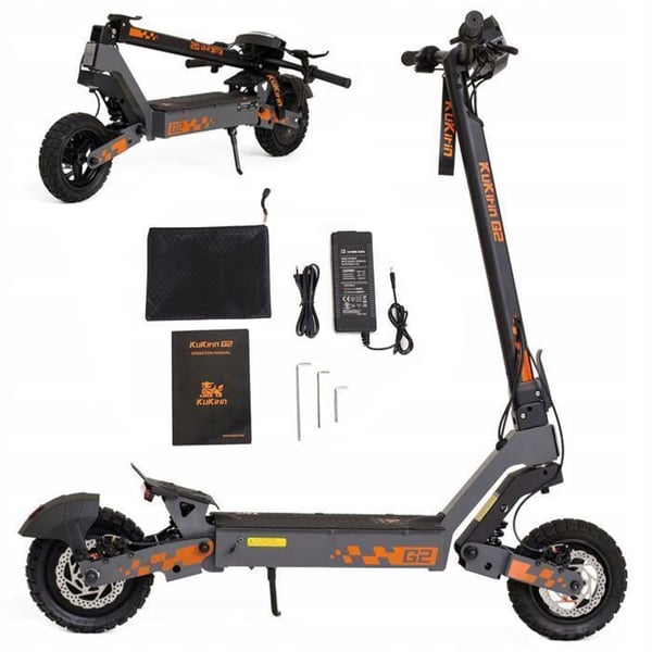 KUKIRIN G2 - Sammenklappelig elektrisk scooter - 9" hjul - 800W motor - 48V 15Ah batteri - Rækkevidde ≤55KM – Sort