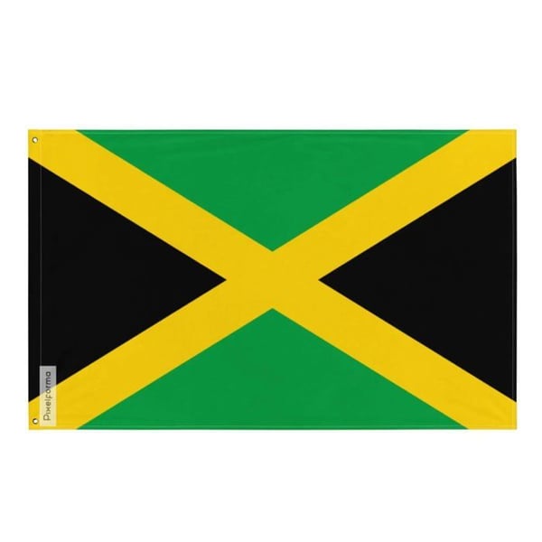 Jamaicas flagga – 60 x 90 cm – Hållbar Polyester – 2 Metall Ögon – Inomhus / Utomhus – Pixelforma