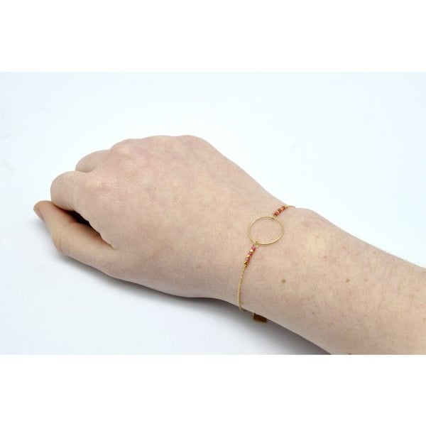 Kollektion CMLPB - Symmetrisk rosa armband med ring