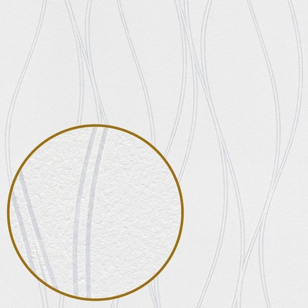 TADESSI non-woven tapet att måla vit tapet med vågiga ränder 1 rulle TA-01-03932_1