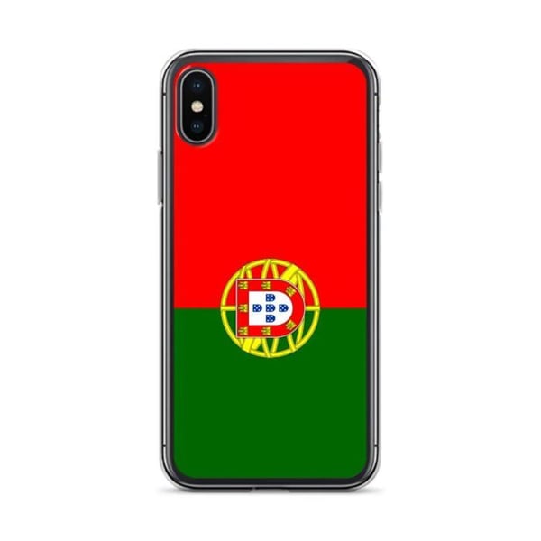 Mobilskal – Portugals flagga – Kompatibel med iPhone XS Max – Mjukt fodral – Slitstarkt och stötabsorberande – Silikon – Pixelforma