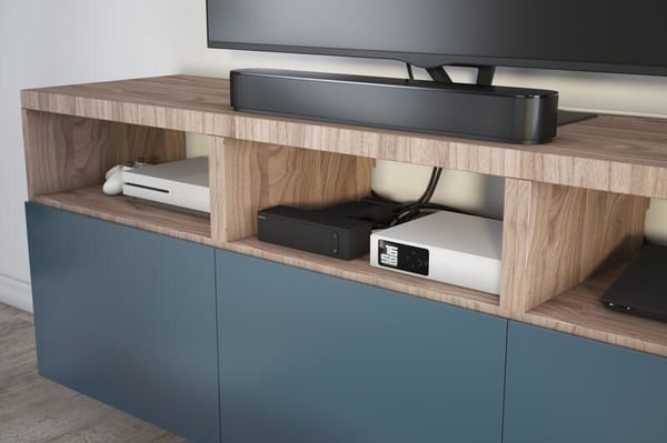 LEGRAND Stikdåse FB 4x2P+T 4X2P hjørne TV overspændingsbeskyttelse 2m - Sort