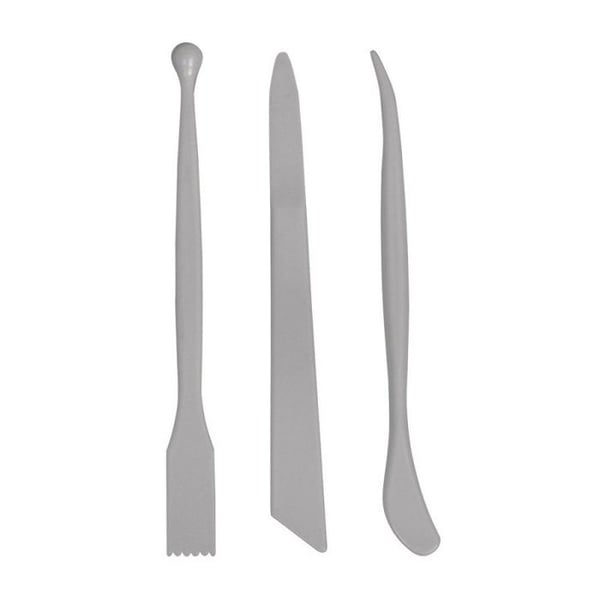 Plastmodeleringsverktyg, granitgrå, 6 olika spetsar, 3 st