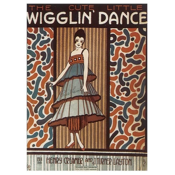 Legendarte - Vintage Music Cover The Cute Little Wigglin' Dance - Målning, Canvastavla cm. 50x70