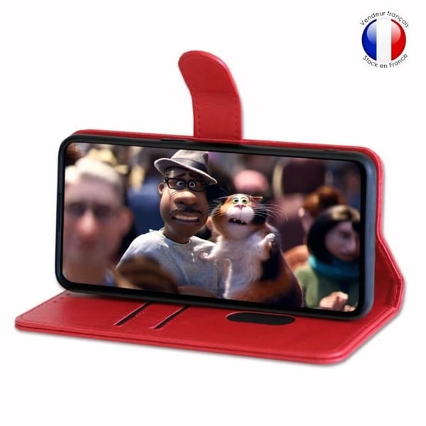 Plånboksfodral - Huawei - P40 Lite 5G - Läder - Röd - Magnetisk