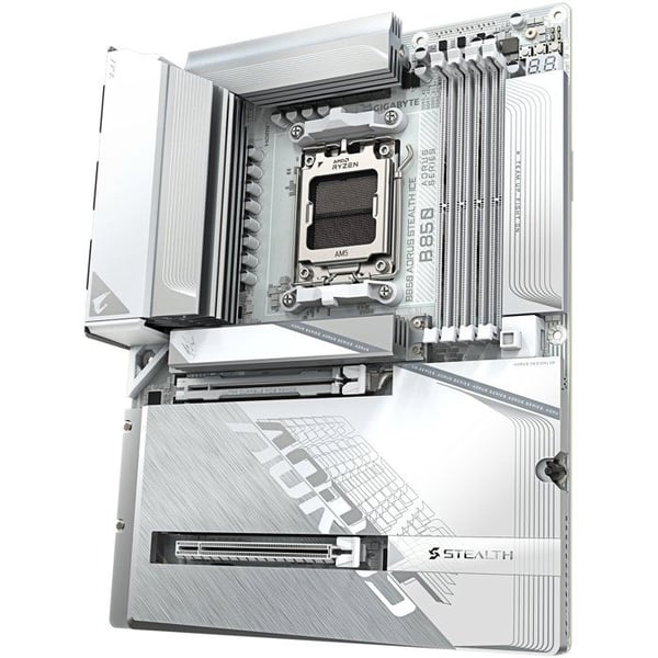 Moderkort - GIGABYTE - B850 A STEALTH ICE - ATX-format - Chipset AMD B850 - DDR5 & PCIe 5.0 - WiFi 7