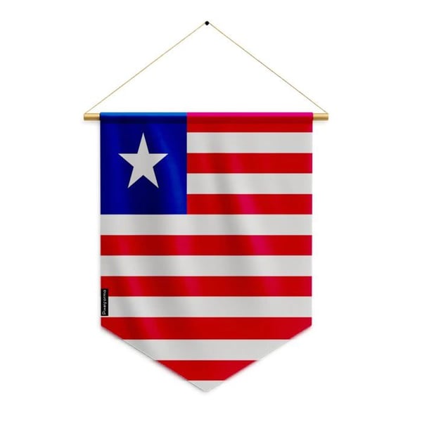Fanion – Liberias flagga – 30 x 45 cm – Polyester – Att hänga – Pixelforma