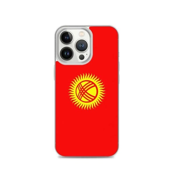 Mobilskal – Kirgizistans flagga – Kompatibel med iPhone 13 Pro – Mjuk fodral – Slitstark och stötresistent - Silikon - Pixelforma