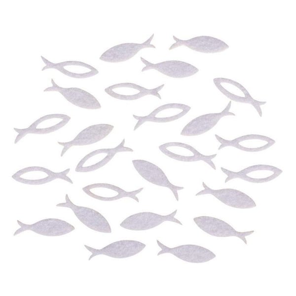 Minifiltspennor Fisk, 3,5x1x0,2cm, 2 sorter, 36 stycken, vit