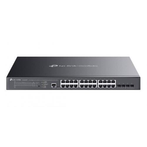 Switch 24 portar Gigabit med 4 portar 10GE SFP+, L2+ hantering, 16 portar PoE+ och 8 portar PoE++.