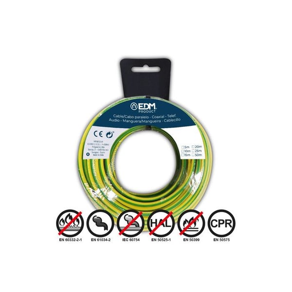 Elastisk elektrisk kabel 1,5mm Tvåfärgad Halogenfri 50m