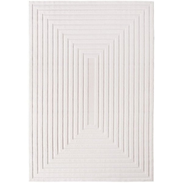 Ayyildiz Utomhusmatta Terrass Kräm 280 x 370 cm Kort lugg, 3D Design, för Vardagsrum, baksida i tråd - Ref 01653CREAM