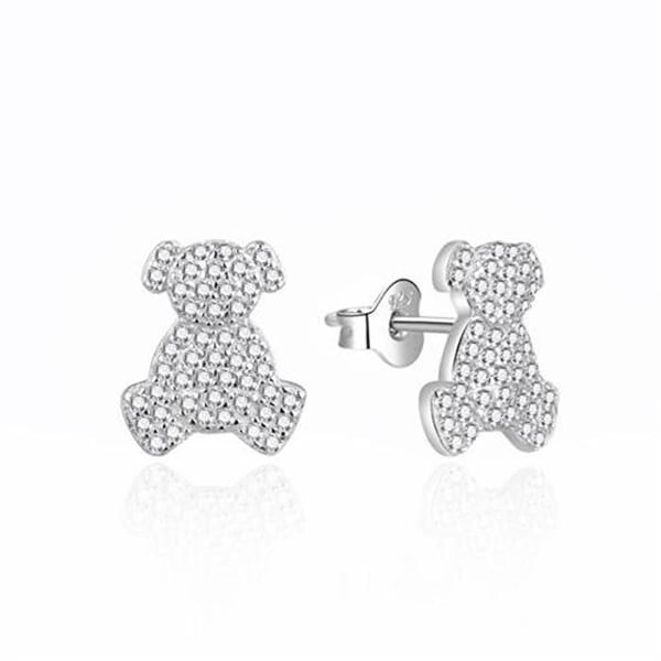 Örhängen - AGATO - Bears AGT-ED009PW - Silver 925 - Kubiska Zirkoner - Säkerhetslås