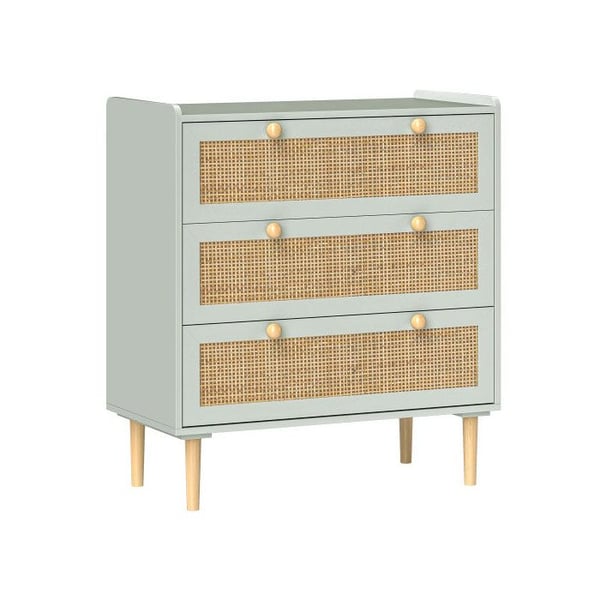 Kommode - MUVOE - Buffet med 3 skuffer - Lyseblå - 80 x 40 x 87,5 cm - Møbel til soveværelse