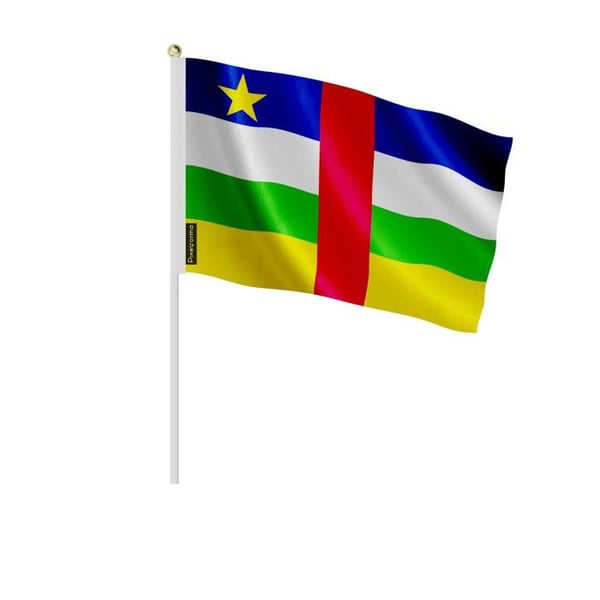 Mini Flagga för Centralafrikanska republiken – 20 x 30 cm – Att Hålla i Hand – Polyester – 1 styck – Pixelforma