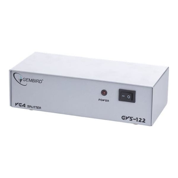 Videodistributør - GEMBIRD - GVS122 - 2 VGA-porte - Ekstern strømadapter - 2 Skærme