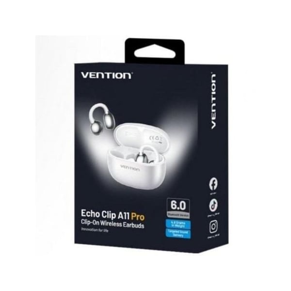 Vention Echo Clip A11 Pro trådlösa Bluetooth sporthörlurar vita