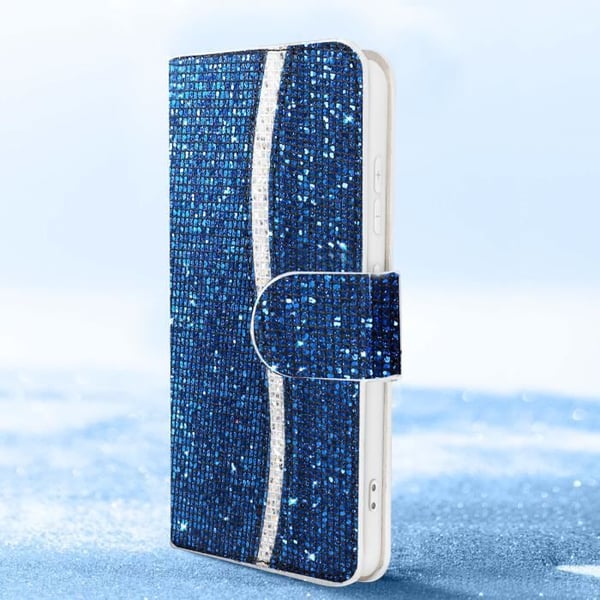 Fodral till Samsung Galaxy S23 Glitter Disco Wallet Stand Video Blue