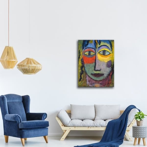 Legendarte - Målning, tryck på duk - Head of a Woman "Medusa" Alexej Von Jawlensky cm. 60x80