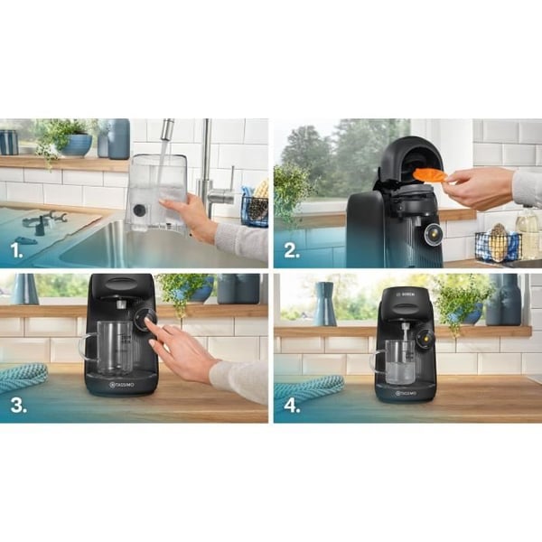 Multidryckeskaffemaskin - BOSCH - TASSIMO - T16 Finesse svart - 1400 W