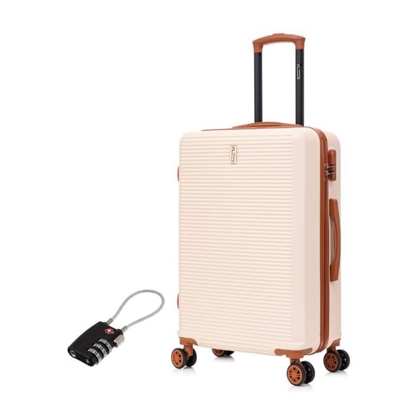 Mellanstor Resväska 20kg 65cm | CELIMS Weekend Resväska | ABS | Hänglås | Gräddfärg