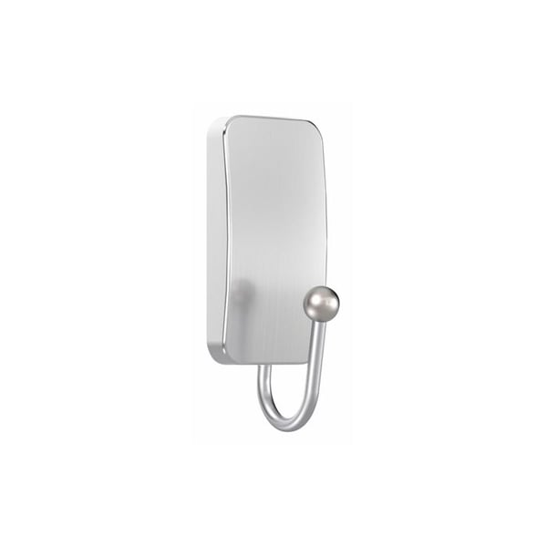 Metallkrok, liten, borstad nickel, 25 X 66 X 25 Mm, 1 styck + 2 band, max 450 G