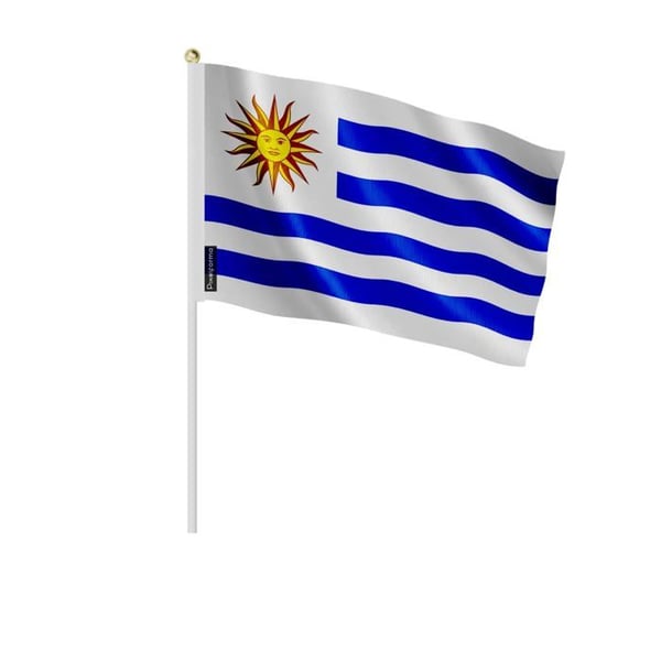 Mini Uruguayflagga – 30 x 45 cm – Att Hålla i Handen – Polyester – 1 styck – Pixelforma