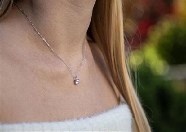 Collier - AGATO - AGT-N022W - Sterling silver 925 - Kubisk zirkon - Justerbar längd 42 cm
