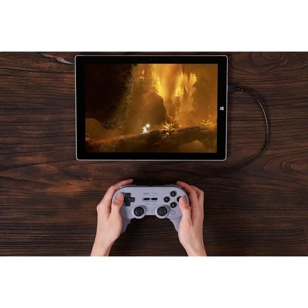 USB-styrd handkontroll - 8Bitdo - Pro 2 - Multi-plattform - Grey Edition - 2 bakre knappar