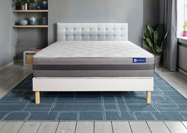 Madrass- och boxspringset 130x200 cm - Actilatex Relax - Vitt boxspringkit
