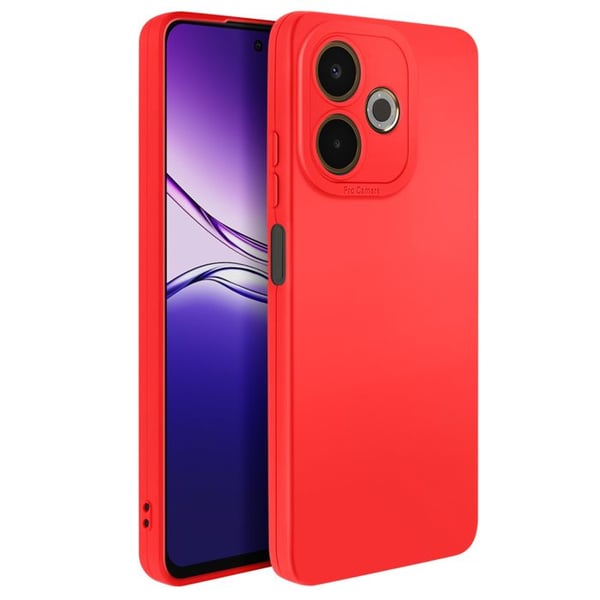 Silikonfodral för Oppo A5 Pro med Röd Kameraförstärkning