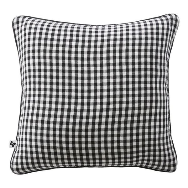 Avtagbart kuddfodral med kantband Vävd färgad "Vickie" alla mått "Bomullsgaze" - Vickie Truffle - Fyllt kudde 45 x 45 cm